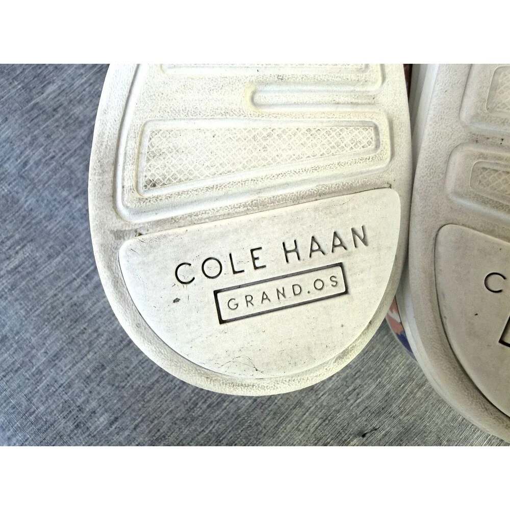 Cole Haan Womens sz 10 Original Grand Floral Wingtip Oxfords White Comfort Shoes - Picture 7 of 8